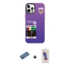 MARSİLYAN™- iPhone 12 Pro Max Kılıf Siluet Çizgi Koleksiyonu - Siyah Joko 5D Cam + Gold Shine Kamera Lens Koruma Cam