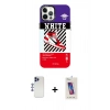 MARSİLYAN™- iPhone 12 Pro Max Kılıf Siluet Çizgi Koleksiyonu - Siyah Joko 5D Cam + Shine Kamera Lens - LT