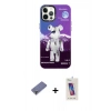 MARSİLYAN™- iPhone 12 Pro Max Kılıf Siluet Çizgi Koleksiyonu - Siyah Joko 5D Cam + Metal Kamera Lens Koruma Cam - GD