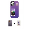 MARSİLYAN™- iPhone 12 Pro Max Kılıf Siluet Çizgi Koleksiyonu - Siyah Joko 5D Cam + Sarı Neon Fosforlu Kamera Lens
