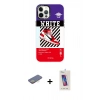 MARSİLYAN™- iPhone 12 Pro Max Kılıf Siluet Çizgi Koleksiyonu - Siyah Joko 5D Cam + Renkli Kamera Lens Koruma Cam - SI