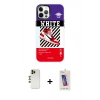 MARSİLYAN™- iPhone 12 Pro Max Kılıf Siluet Çizgi Koleksiyonu - Siyah Joko 5D Cam + Shine Kamera Lens - GD