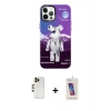 MARSİLYAN™- iPhone 12 Pro Max Kılıf Siluet Çizgi Koleksiyonu - Siyah Joko 5D Cam + Shine Kamera Lens - GD