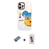 MARSİLYAN™- iPhone 12 Pro Max Kılıf Siluet Çizgi Koleksiyonu - Siyah Joko 5D Cam + Shine Kamera Lens Koruma Cam - SH