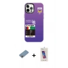 MARSİLYAN™- iPhone 12 Pro Max Kılıf Siluet Çizgi Koleksiyonu - Siyah Joko 5D Cam + Shine Kamera Lens Koruma Cam - GI