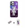 MARSİLYAN™- iPhone 12 Pro Max Kılıf Siluet Çizgi Koleksiyonu - Siyah Joko 5D Cam + Shine Kamera Lens Koruma Cam - SABE