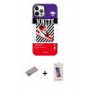 MARSİLYAN™- iPhone 12 Pro Max Kılıf Siluet Çizgi Koleksiyonu - Siyah Joko 5D Cam + Shine Kamera Lens Koruma Cam - SABE