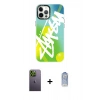 MARSİLYAN™- iPhone 12 Pro Max Kılıf Siluet Çizgi Koleksiyonu - Siyah Joko Magic 5D Cam + Neon Fosforlu Kamera Lens - YL