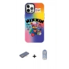 MARSİLYAN™- iPhone 12 Pro Max Kılıf Siluet Çizgi Koleksiyonu - Siyah Joko Magic 5D Cam + Renkli Kamera Lens Koruma Cam - MI