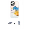 MARSİLYAN™- iPhone 12 Pro Max Kılıf Siluet Çizgi Koleksiyonu - Siyah Joko Magic 5D Cam + Renkli Kamera Lens Koruma Cam - MI