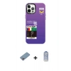 MARSİLYAN™- iPhone 12 Pro Max Kılıf Siluet Çizgi Koleksiyonu - Siyah Joko Magic 5D Cam + Shine Kamera Lens Koruma Cam - GI