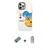 MARSİLYAN™- iPhone 12 Pro Max Kılıf Siluet Çizgi Koleksiyonu - Siyah Joko Magic 5D Cam + Shine Kamera Lens Koruma Cam - SH