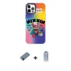 MARSİLYAN™- iPhone 12 Pro Max Kılıf Siluet Çizgi Koleksiyonu - Siyah Joko Magic 5D Cam + Shine Kamera Lens Koruma Cam - SH