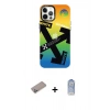 MARSİLYAN™- iPhone 12 Pro Max Kılıf Siluet Çizgi Koleksiyonu - Siyah Joko Magic 5D Cam + Shine Kamera Lens Koruma Cam - SABE