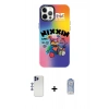 MARSİLYAN™- iPhone 12 Pro Max Kılıf Siluet Çizgi Koleksiyonu - Siyah Joko Magic 5D Cam + Shine Kamera Lens - LT