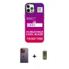 MARSİLYAN™- iPhone 12 Pro Max Kılıf Siluet Çizgi Koleksiyonu - Siyah Joko Magic 5D Hayalet Cam + Neon Fosforlu Kamera Lens - TU