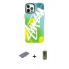 MARSİLYAN™- iPhone 12 Pro Max Kılıf Siluet Çizgi Koleksiyonu - Siyah Joko Magic 5D Hayalet Cam + Pembe Renkli Kamera Lens Koruma Cam