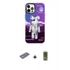 MARSİLYAN™- iPhone 12 Pro Max Kılıf Siluet Çizgi Koleksiyonu - Siyah Joko Magic 5D Hayalet Cam + Renkli Kamera Lens Koruma Cam - SI