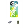 MARSİLYAN™- iPhone 12 Pro Max Kılıf Siluet Çizgi Koleksiyonu - Siyah Joko Magic 5D Hayalet Cam + Renkli Kamera Lens Koruma Cam - SI