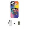 MARSİLYAN™- iPhone 12 Pro Max Kılıf Siluet Çizgi Koleksiyonu - Siyah Joko Magic 5D Hayalet Cam + Shine Kamera Lens - LT