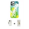 MARSİLYAN™- iPhone 12 Pro Max Kılıf Siluet Çizgi Koleksiyonu - Siyah Mat Seramik Nano Ekran Koruyucu + Shine Kamera Lens - GD