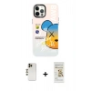 MARSİLYAN™- iPhone 12 Pro Max Kılıf Siluet Çizgi Koleksiyonu - Siyah Mat Seramik Nano Ekran Koruyucu + Shine Kamera Lens - GD