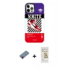 MARSİLYAN™- iPhone 12 Pro Max Kılıf Siluet Çizgi Koleksiyonu - Siyah Mat Seramik Nano Ekran Koruyucu + Kırmızı Metal Kamera Lens Koruma Cam