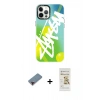 MARSİLYAN™- iPhone 12 Pro Max Kılıf Siluet Çizgi Koleksiyonu - Siyah Mat Seramik Nano Ekran Koruyucu + Kırmızı Metal Kamera Lens Koruma Cam