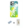 MARSİLYAN™- iPhone 12 Pro Max Kılıf Siluet Çizgi Koleksiyonu - Siyah Mat Seramik Nano Ekran Koruyucu + Mavi Shine Kamera Lens Koruma Cam