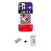 MARSİLYAN™- iPhone 12 Pro Max Kılıf Siluet Çizgi Koleksiyonu - Siyah Mat Seramik Nano Ekran Koruyucu + Mavi Shine Kamera Lens Koruma Cam