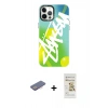 MARSİLYAN™- iPhone 12 Pro Max Kılıf Siluet Çizgi Koleksiyonu - Siyah Mat Seramik Nano Ekran Koruyucu + Renkli Kamera Lens Koruma Cam - PE