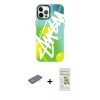 MARSİLYAN™- iPhone 12 Pro Max Kılıf Siluet Çizgi Koleksiyonu - Siyah Mat Seramik Nano Ekran Koruyucu + Renkli Kamera Lens Koruma Cam - YL