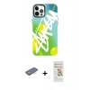 MARSİLYAN™- iPhone 12 Pro Max Kılıf Siluet Çizgi Koleksiyonu - Siyah Mat Seramik Nano Ekran Koruyucu + Renkli Kamera Lens Koruma Cam - TU