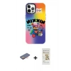 MARSİLYAN™- iPhone 12 Pro Max Kılıf Siluet Çizgi Koleksiyonu - Siyah Mat Seramik Nano Ekran Koruyucu + Renkli Kamera Lens Koruma Cam - TU