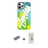MARSİLYAN™- iPhone 12 Pro Max Kılıf Siluet Çizgi Koleksiyonu - Siyah Mat Seramik Nano Ekran Koruyucu + Renkli Kamera Lens Koruma Cam - SI