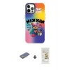 MARSİLYAN™- iPhone 12 Pro Max Kılıf Siluet Çizgi Koleksiyonu - Siyah Mat Seramik Nano Ekran Koruyucu + Renkli Kamera Lens Koruma Cam - SI