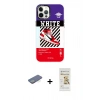MARSİLYAN™- iPhone 12 Pro Max Kılıf Siluet Çizgi Koleksiyonu - Siyah Mat Seramik Nano Ekran Koruyucu + Renkli Kamera Lens Koruma Cam - YL