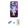 MARSİLYAN™- iPhone 12 Pro Max Kılıf Siluet Çizgi Koleksiyonu - Siyah Mat Seramik Nano Ekran Koruyucu + Shine Kamera Lens Koruma Cam - GS