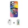 MARSİLYAN™- iPhone 12 Pro Max Kılıf Siluet Çizgi Koleksiyonu - Siyah Polymer Nano Ekran Koruyucu + Shine Kamera Lens - LT