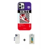 MARSİLYAN™- iPhone 12 Pro Max Kılıf Siluet Çizgi Koleksiyonu - Siyah Polymer Nano Ekran Koruyucu + Shine Kamera Lens - LT
