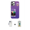 MARSİLYAN™- iPhone 12 Pro Max Kılıf Siluet Çizgi Koleksiyonu - Siyah Polymer Nano Ekran Koruyucu + Shine Kamera Lens - LT