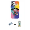 MARSİLYAN™- iPhone 12 Pro Max Kılıf Siluet Çizgi Koleksiyonu - Siyah Polymer Nano Ekran Koruyucu + Shine Kamera Lens Koruma Cam - MI