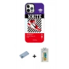 MARSİLYAN™- iPhone 12 Pro Max Kılıf Siluet Çizgi Koleksiyonu - Siyah Polymer Nano Ekran Koruyucu + Shine Kamera Lens Koruma Cam - MI