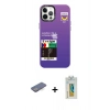 MARSİLYAN™- iPhone 12 Pro Max Kılıf Siluet Çizgi Koleksiyonu - Siyah Polymer Nano Ekran Koruyucu + Renkli Kamera Lens Koruma Cam - MI