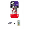 MARSİLYAN™- iPhone 12 Pro Max Kılıf Siluet Çizgi Koleksiyonu - Siyah Polymer Nano Ekran Koruyucu + Renkli Kamera Lens Koruma Cam - TU