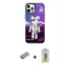 MARSİLYAN™- iPhone 12 Pro Max Kılıf Siluet Çizgi Koleksiyonu - Siyah Polymer Nano Ekran Koruyucu + Shine Kamera Lens Koruma Cam - SABE