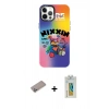 MARSİLYAN™- iPhone 12 Pro Max Kılıf Siluet Çizgi Koleksiyonu - Siyah Polymer Nano Ekran Koruyucu + Shine Kamera Lens Koruma Cam - SABE