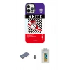 MARSİLYAN™- iPhone 12 Pro Max Kılıf Siluet Çizgi Koleksiyonu - Siyah Polymer Nano Ekran Koruyucu + Renkli Kamera Lens Koruma Cam - YL