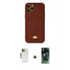 MARSİLYAN™- iPhone 12 Pro Max Kılıf Vadi Çizgi Prime - Şeffaf 360 Full Body Arka Koruyucu + Gold Shine Kamera Lens