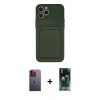 MARSİLYAN™- iPhone 12 Pro Max Kılıf Vadi Çizgi Prime - Şeffaf 360 Full Body Arka Koruyucu + Neon Fosforlu Kamera Lens - TU
